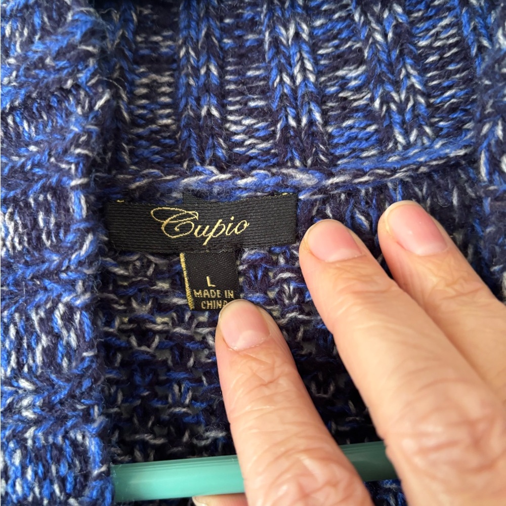 Cupio Navy and Gray Women's Long Sleeve Cardigan - Picture 3 of 4